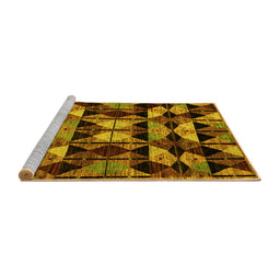 Sideview of Machine Washable Oriental Yellow Modern Rug, wshabs4248yw