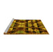 Sideview of Machine Washable Oriental Yellow Modern Rug, wshabs4248yw