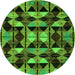 Round Oriental Green Modern Rug, abs4248grn