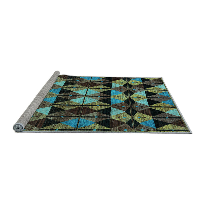 Sideview of Machine Washable Oriental Light Blue Modern Rug, wshabs4248lblu