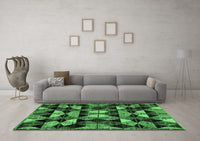 Machine Washable Oriental Emerald Green Modern Rug, wshabs4248emgrn