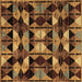 Square Oriental Brown Modern Rug, abs4248brn