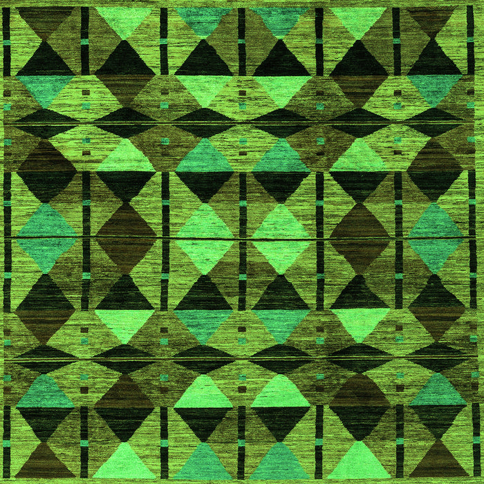 Square Oriental Green Modern Rug, abs4248grn