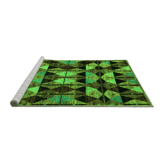Sideview of Machine Washable Oriental Green Modern Area Rugs, wshabs4248grn