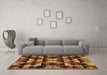 Machine Washable Oriental Brown Modern Rug in a Living Room,, wshabs4248brn