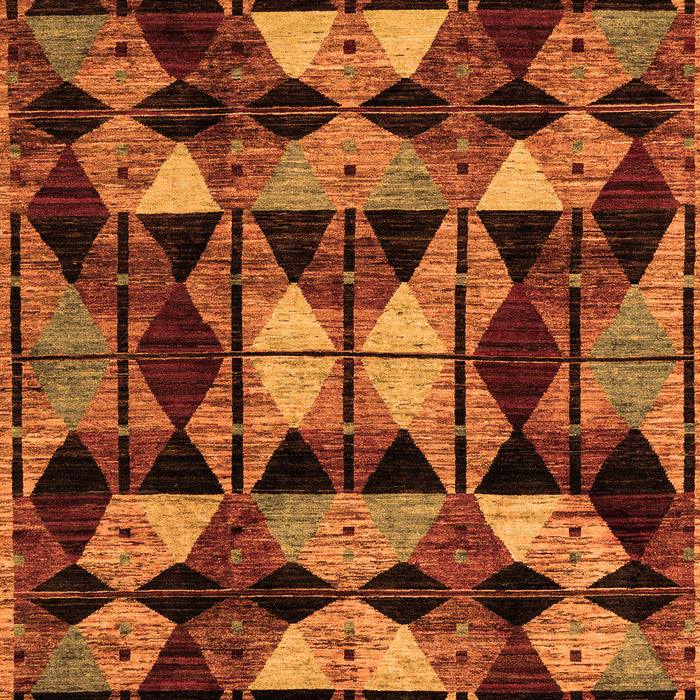 Machine Washable Oriental Orange Modern Area Rugs, wshabs4248org