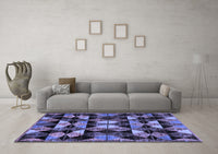 Machine Washable Oriental Blue Modern Rug, wshabs4248blu