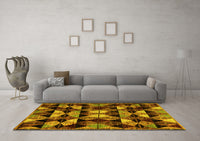 Machine Washable Oriental Yellow Modern Rug, wshabs4248yw