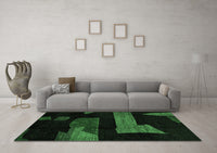 Machine Washable Oriental Emerald Green Modern Rug, wshabs4249emgrn