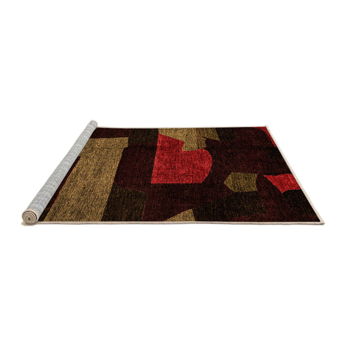 Sideview of Machine Washable Oriental Orange Modern Area Rugs, wshabs4249org
