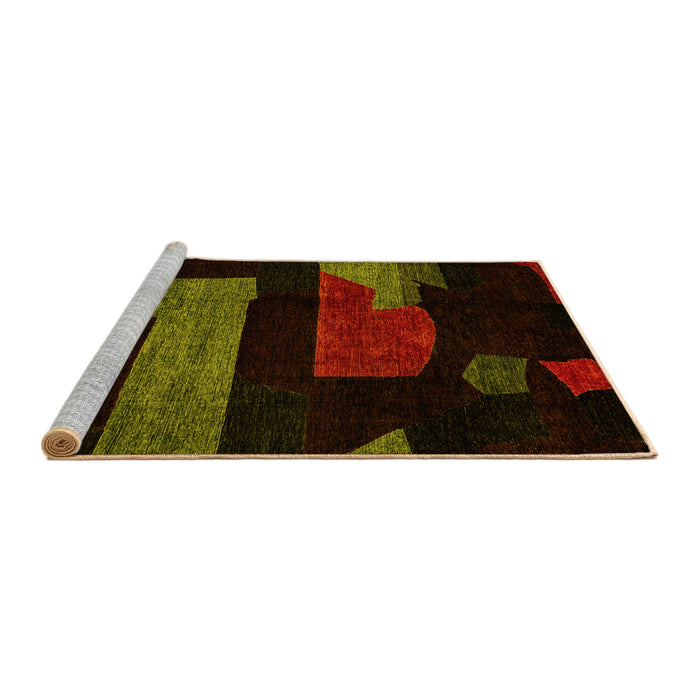 Sideview of Machine Washable Oriental Yellow Modern Rug, wshabs4249yw