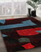 Machine Washable Abstract Red Rug in a Family Room, wshabs4249