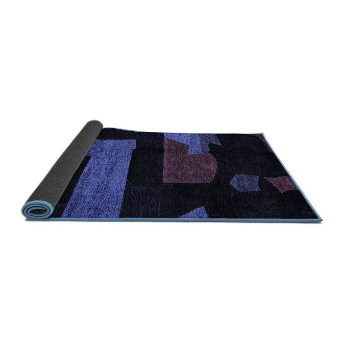 Sideview of Oriental Blue Modern Rug, abs4249blu