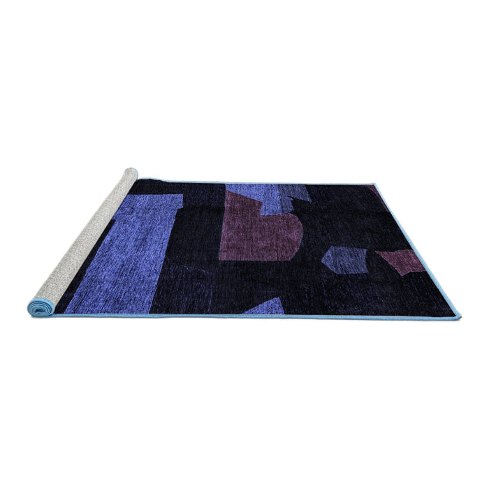 Sideview of Machine Washable Oriental Blue Modern Rug, wshabs4249blu