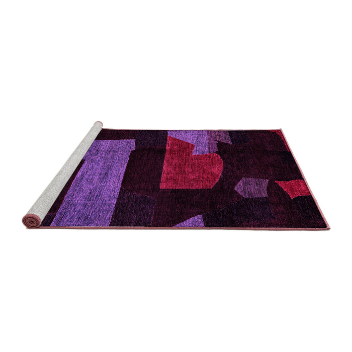 Sideview of Machine Washable Oriental Pink Modern Rug, wshabs4249pnk