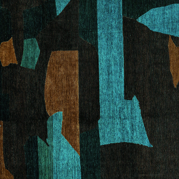 Square Oriental Turquoise Modern Rug, abs4249turq