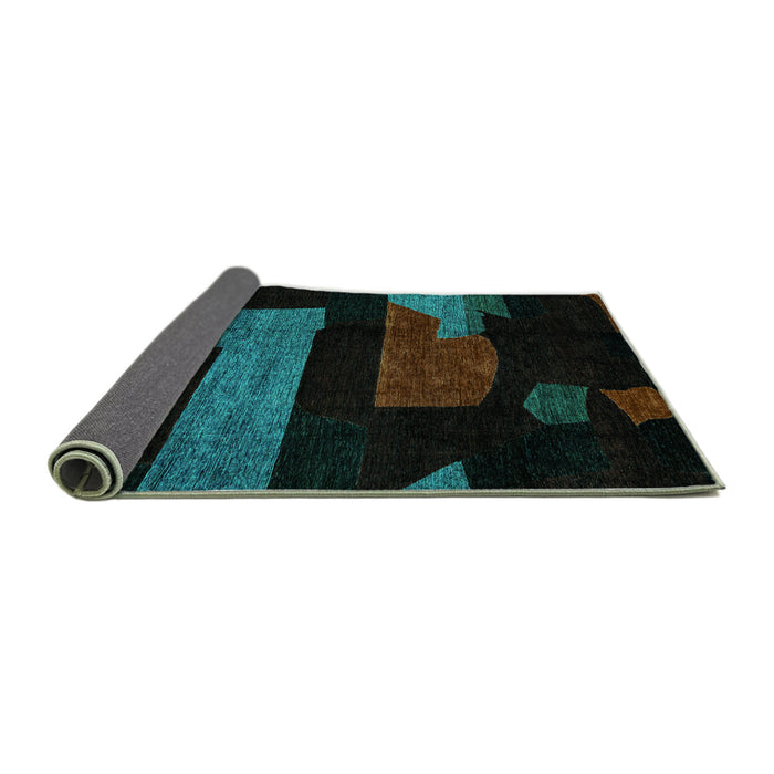 Sideview of Oriental Turquoise Modern Rug, abs4249turq