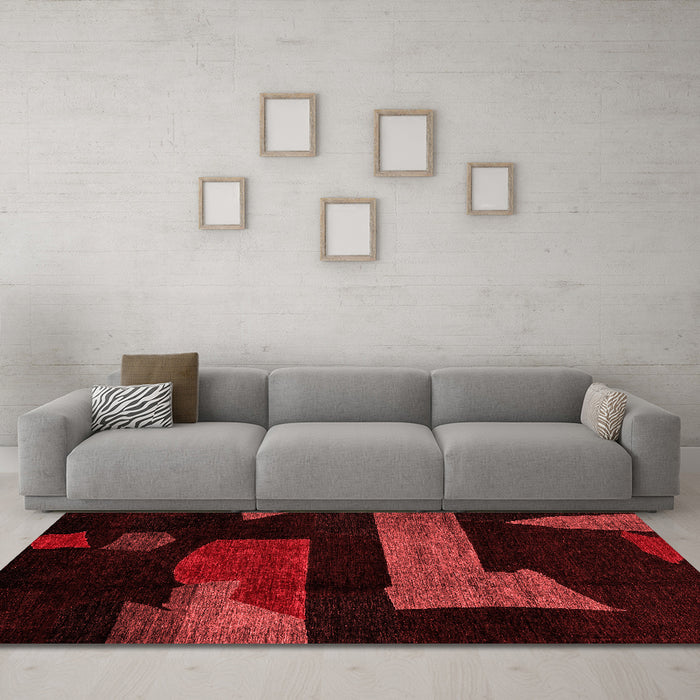 Modern Red Washable Rugs