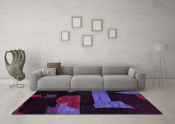 Machine Washable Oriental Purple Modern Area Rugs in a Living Room, wshabs4249pur