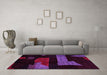 Machine Washable Oriental Pink Modern Rug in a Living Room, wshabs4249pnk