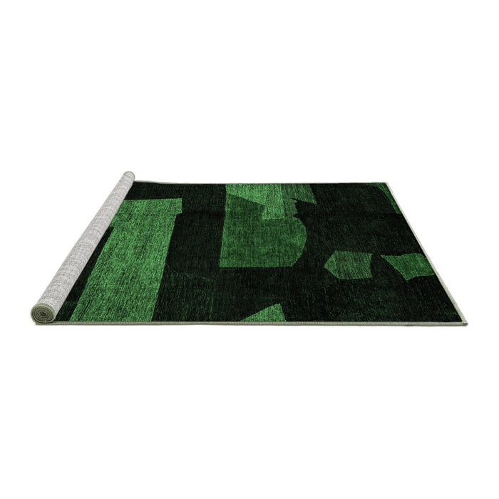 Sideview of Machine Washable Oriental Emerald Green Modern Area Rugs, wshabs4249emgrn