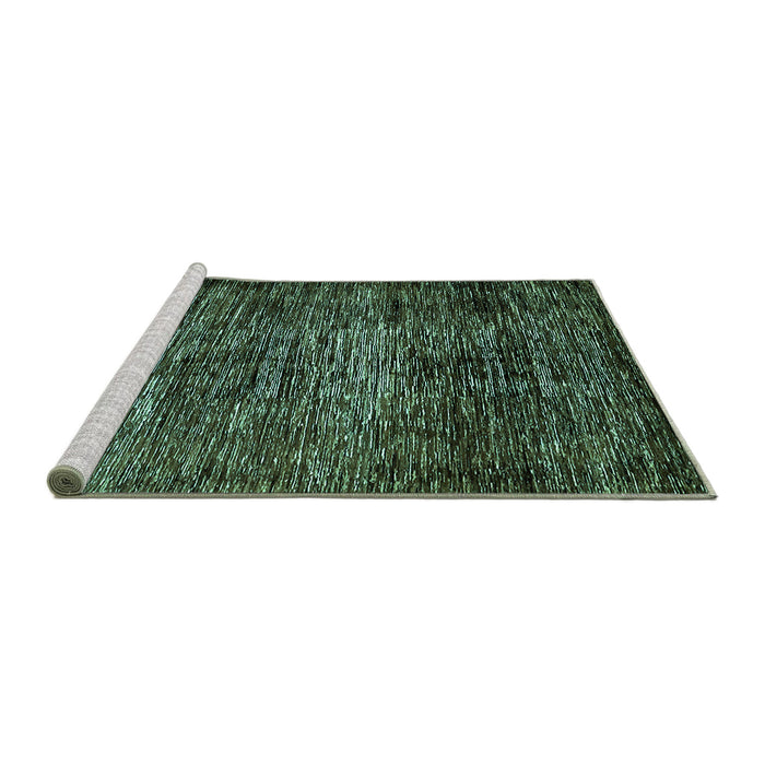 Sideview of Machine Washable Abstract Turquoise Modern Area Rugs, wshabs424turq