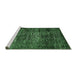 Sideview of Machine Washable Abstract Emerald Green Modern Area Rugs, wshabs424emgrn