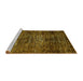 Sideview of Machine Washable Abstract Yellow Modern Rug, wshabs424yw