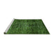 Sideview of Machine Washable Abstract Green Modern Area Rugs, wshabs424grn