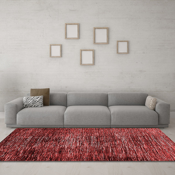 Modern Red Washable Rugs