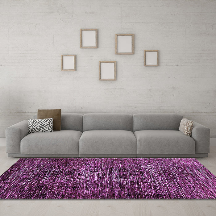 Machine Washable Abstract Purple Modern Area Rugs in a Living Room, wshabs424pur