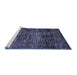 Sideview of Machine Washable Abstract Blue Modern Rug, wshabs424blu