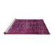 Sideview of Machine Washable Abstract Pink Modern Rug, wshabs424pnk