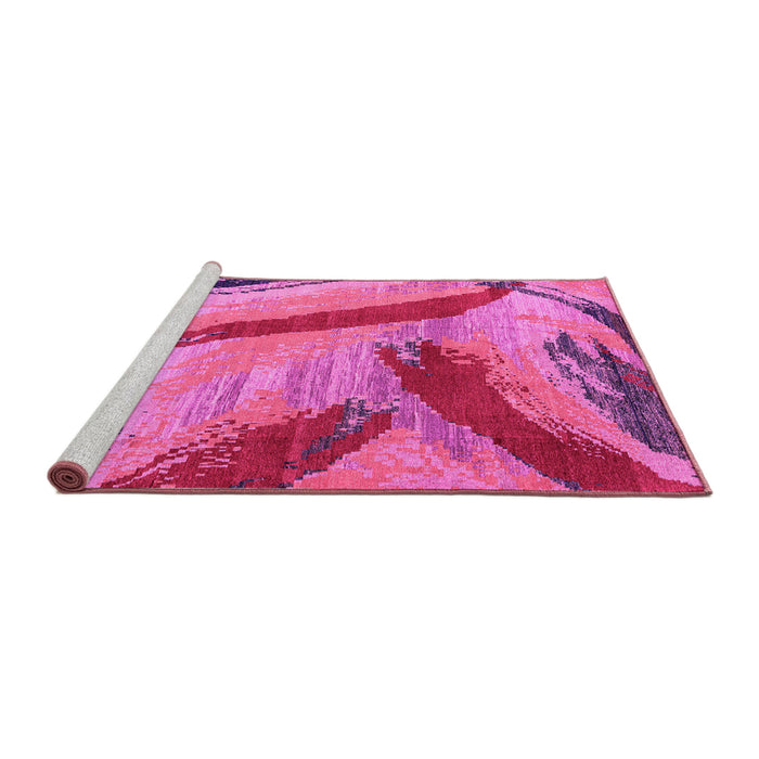 Sideview of Machine Washable Oriental Pink Modern Rug, wshabs4250pnk