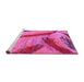 Sideview of Machine Washable Oriental Pink Modern Rug, wshabs4250pnk