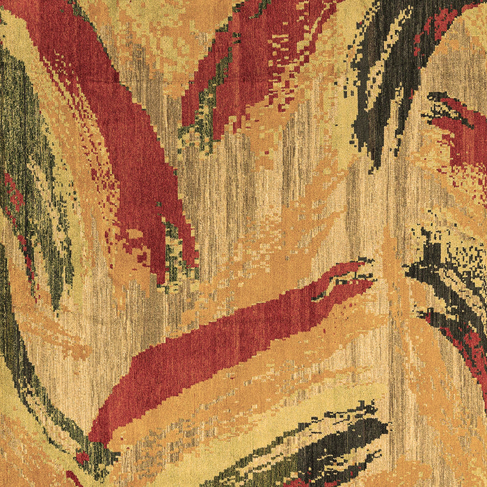 Square Oriental Brown Modern Rug, abs4250brn