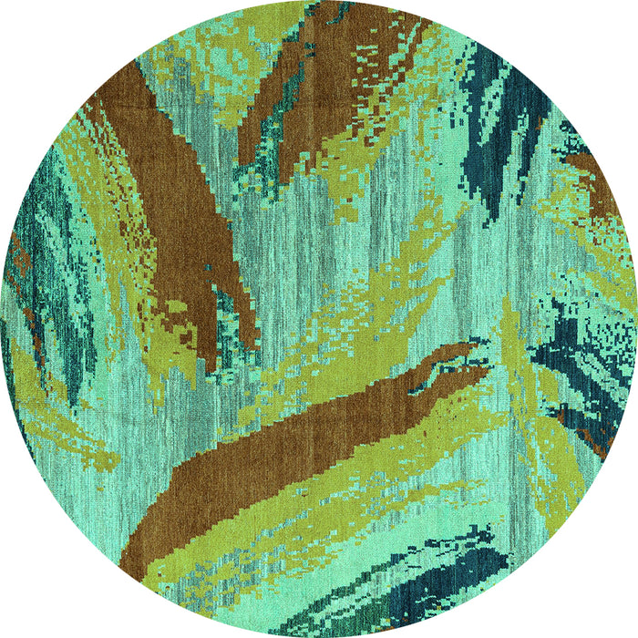 Round Oriental Turquoise Modern Rug, abs4250turq