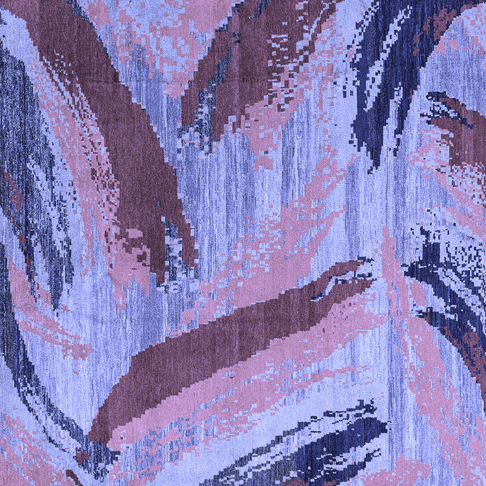 Square Machine Washable Oriental Blue Modern Rug, wshabs4250blu