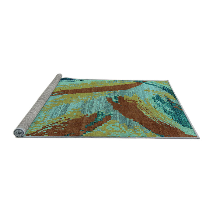 Sideview of Machine Washable Oriental Light Blue Modern Rug, wshabs4250lblu