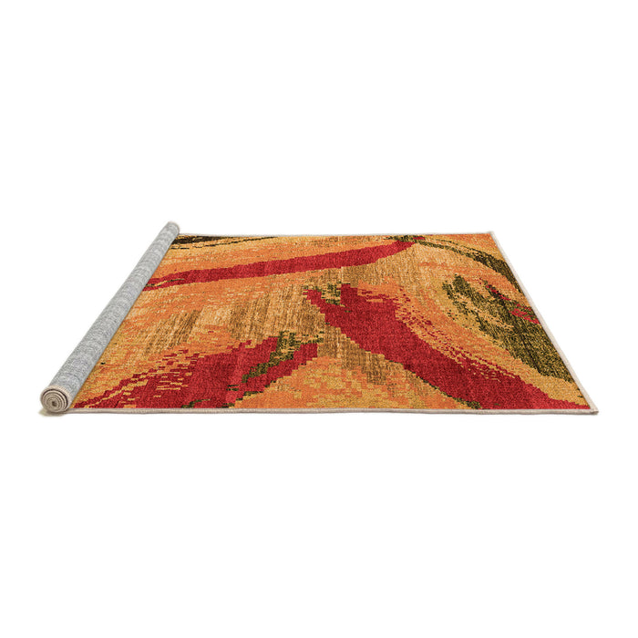 Sideview of Machine Washable Oriental Orange Modern Area Rugs, wshabs4250org