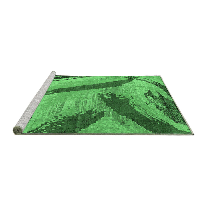 Sideview of Machine Washable Oriental Emerald Green Modern Area Rugs, wshabs4250emgrn