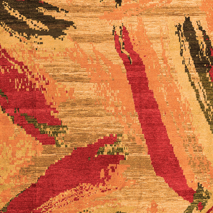 Machine Washable Oriental Orange Modern Area Rugs, wshabs4250org