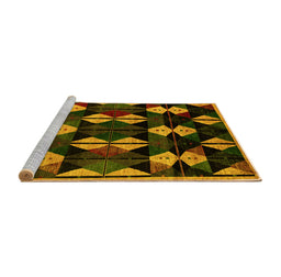 Sideview of Machine Washable Oriental Yellow Modern Rug, wshabs4251yw