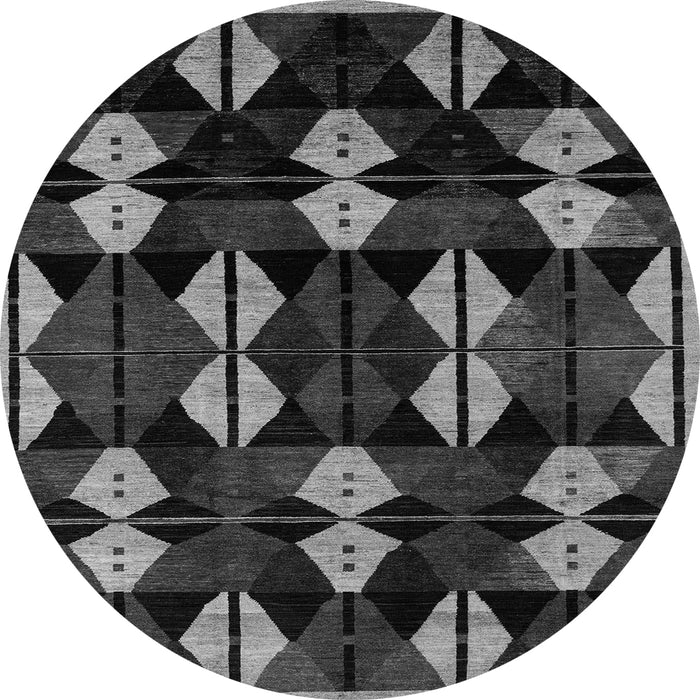 Round Oriental Gray Modern Rug, abs4251gry