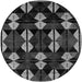 Round Oriental Gray Modern Rug, abs4251gry