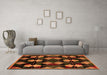 Machine Washable Oriental Orange Modern Area Rugs in a Living Room, wshabs4251org