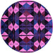 Round Oriental Purple Modern Rug, abs4251pur