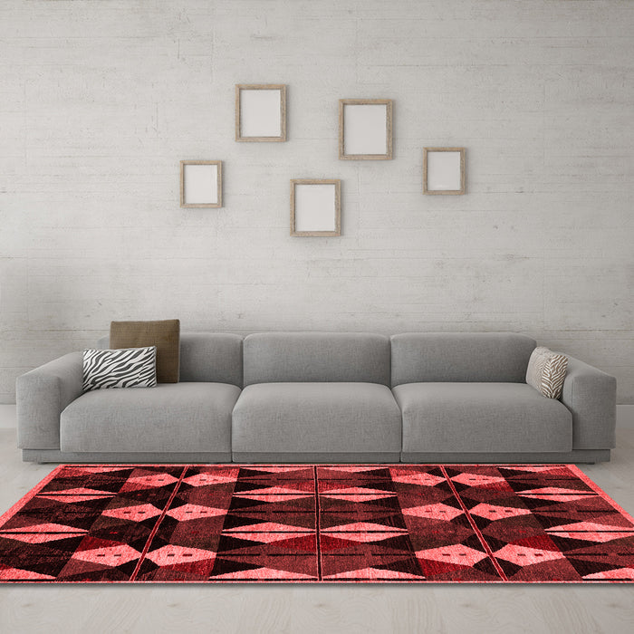 Modern Red Washable Rugs
