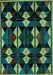 Machine Washable Oriental Turquoise Modern Area Rugs, wshabs4251turq