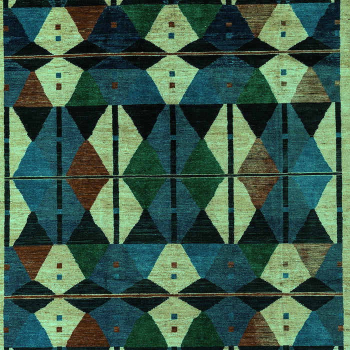 Machine Washable Oriental Turquoise Modern Area Rugs, wshabs4251turq